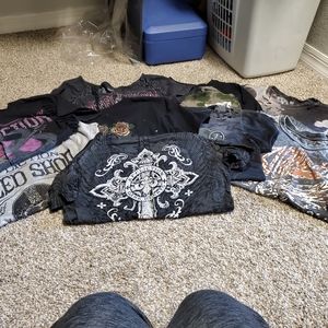 7 short seleeve and 2 long sleeve affliction shirt